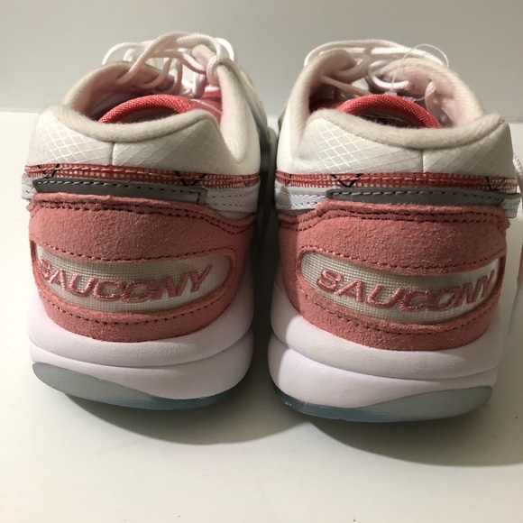 NEW Saucony Leather Suede Aya Peaches and Cream Sneakers 9 - Picture 11 of 14